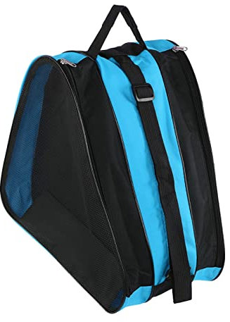 equlup 3-lagige Rollschuh-Tasche, Verstellbarer Schultergurt, Schlittschuh-Taschen für Mädchen, Jungen und Erwachsene, atmungsaktive Skate-Taschen mit großem Fassungsvermögen (Blau)
