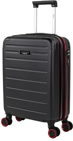 JASLEN - Valise Cabine 55x40x20 Rigide Légère à Roulette 4 Roues Pivotantes avec Cadenas à Combinaison Extensible. Bagage Cabine Idéal pour Voyager en Avion Petite Valise Compacte Compatible ave, Noir