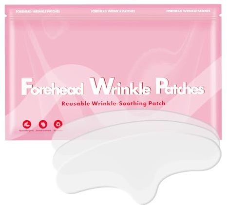Reusable Forehead Wrinkle Patches, Silicone Anti Wrinkles Patches, Moisturizing Forehead and Between Eyes, Frown Line Remover Mask for Face Overnight, Women Facial Kit for Beauty Skincare, 3 Pcs