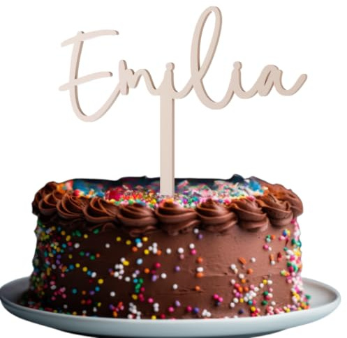 Cake Topper Geburtstag Personalisiert – Nur Name, Tortendeko Kuchendeko | Tortendeko Geburtstagstorte · 17 Farben · Optional mit Sternenglanz · Bruchsicher · Mit Name und Zahl · Höhe 12–20 cm