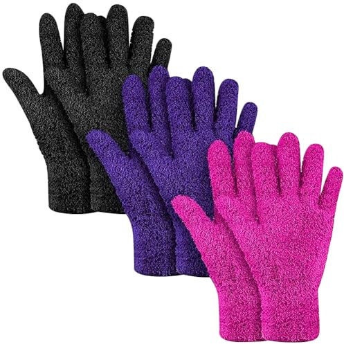 FSSTUD 3 Pairs Microfiber Dusting Gloves Washable Dust Removal Gloves Window Blind Cleaner Gloves Plant Leaf Cleaning Gloves Mitts House Clean Gloves Car Washing Mittens