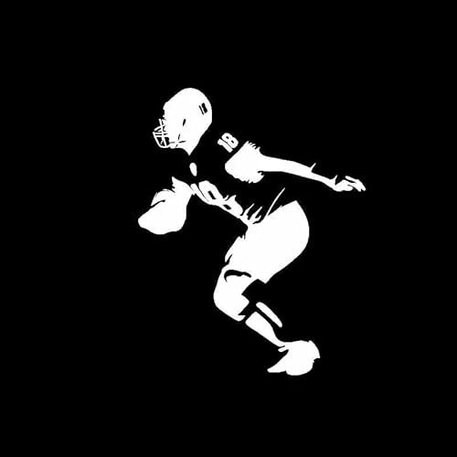 JIFENLI Car Sticker 12.2CM*15.4CM American Football Player Sport Helmet Car Sticker Safety Vinyl Decal Black/Silver