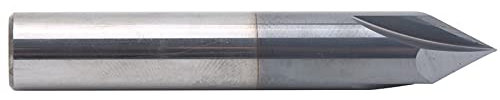 Baxnore Fasen-Schaftfräser, Wolframstahl, CNC-Schnitz-Polierfräser, 3-schneidiger Fasenfräser, Fasenfräser für CNC-Schnitzen, Fasen (D12*60°*75L)