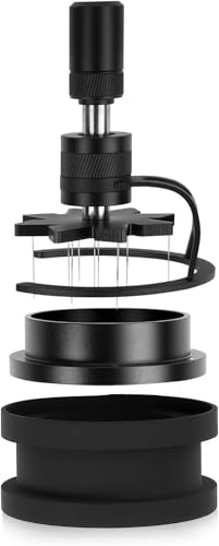 IKAPE 54 MM WDT-Werkzeug, Espresso-Rührer-Verteilungswerkzeug, einstellbare Nadelhöhe, Kaffeerührer mit Dosiertrichter und Ständer