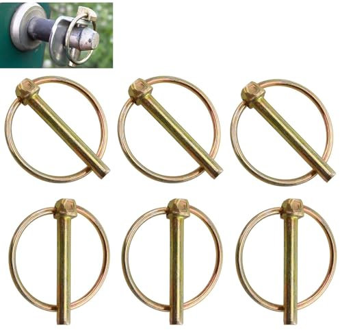 Klappstecker,6 Stück Klappsplinte,M4.5 Sicherungssplint, Klappstecker Klappsplinte, Klappsplinte, Anhängerstifte Sortimentskit, Runde Klappstecker Sicherungsstift, für Traktoren, Anhänger, Lastwagen