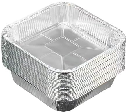 Generisch Quadratische Aluminium-Backformen, 20x20cm, 10er-Set, Einweg-Kuchenformen