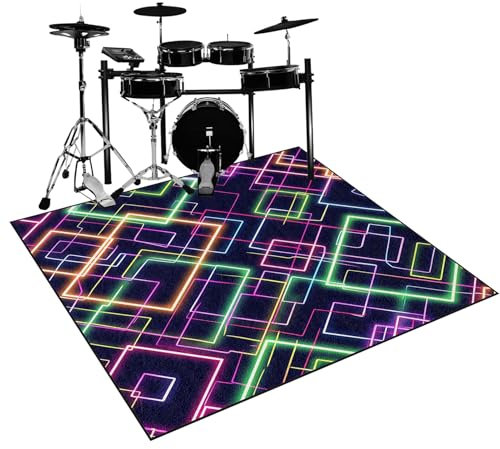 Schlagzeugteppich Schallschutz Teppich Professioneller Trommelteppich Drum Matte Trommel Teppich Schlagzeugteppiche Elektronischer Drum Teppich Professionelle rutschfest Drum Teppich 200 x 180 cm