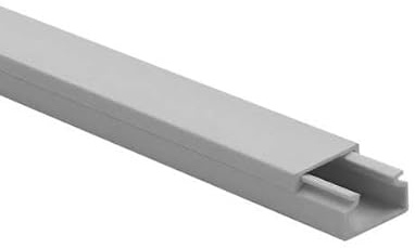 KOMIB - Moulure électrique PVC 15x10 mm - Longueur 2 m - Lot de 5 unités - Cache Câble Mural avec Couvercle - Gris - Installation Facile - Idéal pour TV, Internet, Bureaux