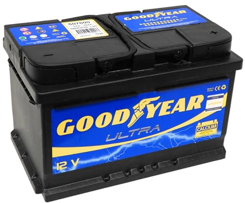 Batería de coche 76 Ah 680 Amp. GOOD YEAR. 24 Meses de Garantía. Máxima Potencia de Aranque. Fabricante Lider Mundial.