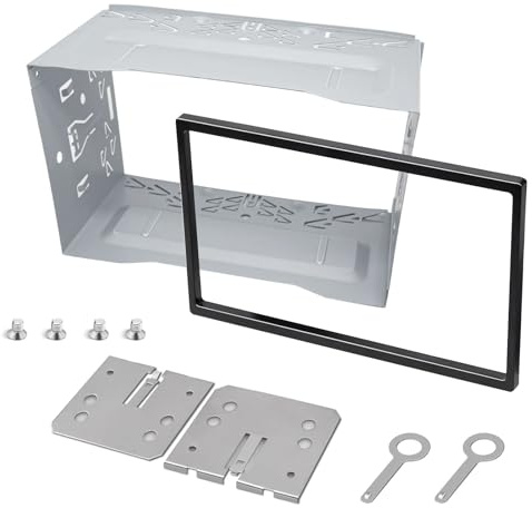 Telaio di Installazione per Plancia Autoradio 2 DIN con Cornice, Gabbia Autoradio a Doppio DIN in Metallo Compatibili con VW, per la Maggior VW Telaio di Montaggio Autoradio con Kit di Montaggio