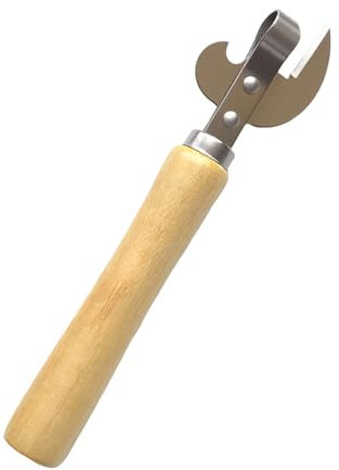 Lotnery Manual Tin Opener- Multi-Functional Can Opener with Ergonomic Wood Handle, Side-Cut Design for Effortless Opening, Portable Bottle & Tin Opener for Camping, Kitchen & Travel