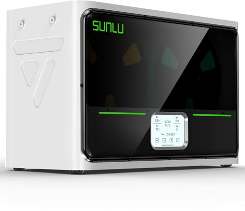 SUNLU Secador de filamentos oficial S4, impresora 3D actualizada 2025, deshidratador de filamento de 4 bobinas, control automático de humedad/calentamiento rápido/equilibrio de temperatura, caja de