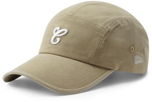CLAPE 5 panelkeps baseballkeps med klassiskt brätte böjd bomull solskydd keps män kvinnor basebollkeps för golf utomhus, CLBB02-Khaki, one size