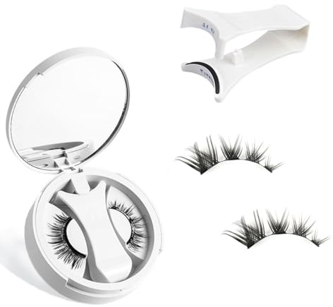 SanKristo Kit Ciglia Magnetiche con Applicatore, Ciglia Magnetiche Riutilizzabili Dall'aspetto Naturale, Senza Bisogno di Colla, Ciglia Finte Comode e Sicure per Donne (Modello HX)