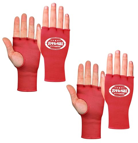 Farabi Sports Boxbandagen Halbfinger-Innenhandschuhe mit Gummizug ohne Gelpolster Bandagen für MMA, Muay Thai, Training, Kampfsport, Kickboxen und Kampfsport