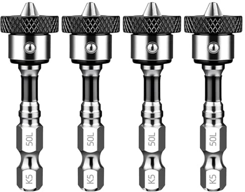 Kewayo - Juego de 4 puntas magnéticas de 1/4 Placo – Punta de destornillador de posicionamiento para yeso y tabiques secos – 50 mm