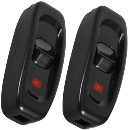 OSALADI 2 pezzi Interruttore Pulsante Inline per Lampada da Comodino con Indicatore di Accensione Comodo e Versatile per Controllo Luci Notturne