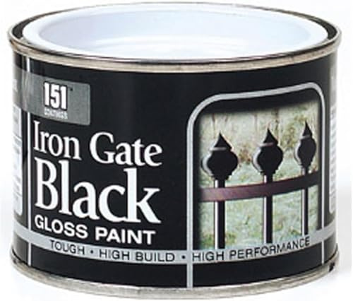 UHR 151 Coatings Iron Black Gate Gloss Paint, Tough And Durable, Smooth & Glossy Finish, Easy To Use, Ideal For Outdoor Gates, Railings, Fences, Interior Metal Furniture, 180ml