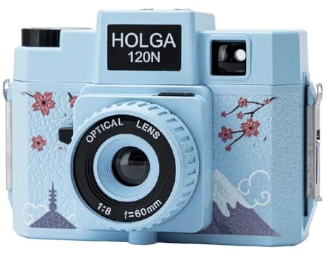 Holga 120N Blue Blossom Lomo Macchina fotografica a pellicola di medio formato