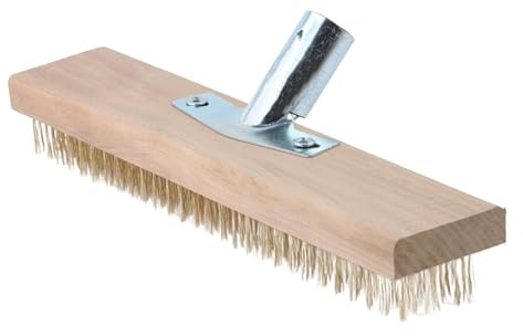 Guangcailun Cepillo de alambre con mango multiusos para una limpieza eficaz y robusta del óxido y la suciedad. También apto para cepillos de alambre con mango industrial, 30cm con adaptador