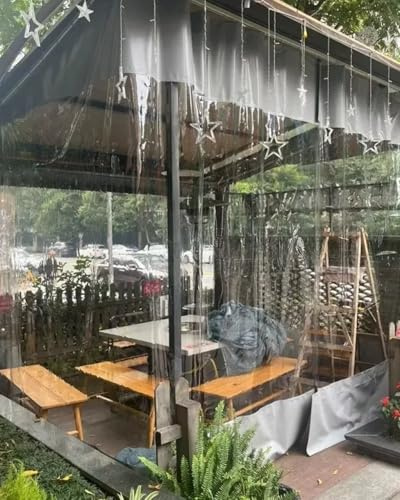 Tende per Gazebo Invernali Isolate - Divisorio Esterno Impermeabile e Antivento, Tenda Trasparente per Garage con Binario in Metallo, separatore per Porta del Negozio (L8xA2,5 m/26x8 Piedi)