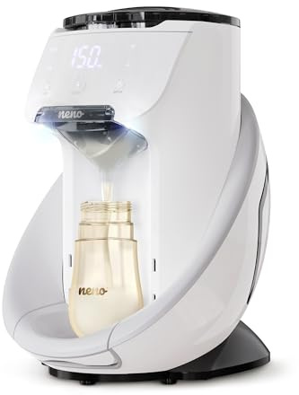 Neno Primavera Automatisk babymjölk – flaskberedare med 17 program, 35–70 °C temperaturval, 30–240 ml, 1,7 l vattentank, pekpanel med LED