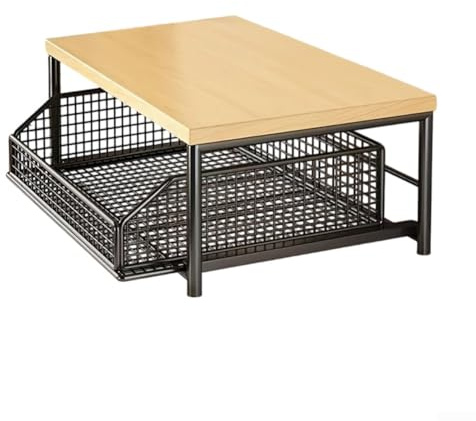 Carrito de cocina confiable para microondas con construcción de MDF y metal y cesta extraíble para ollas, utensilios y artículos diarios (negro)