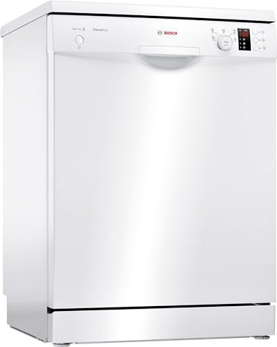 Bosch - Lavavajillas Libre Instalación, 60 cm, Motor EcoSilence, Programación Diferida, Blanco, SMS25AW05E