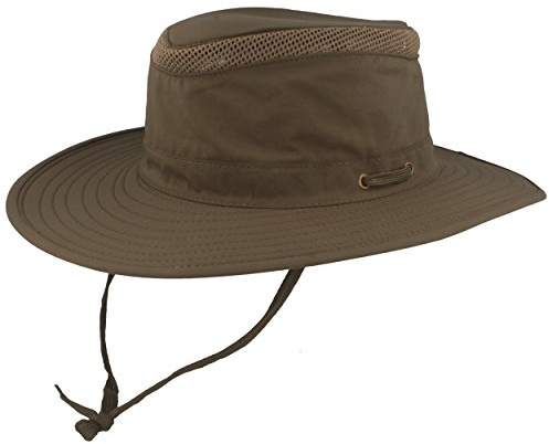 Hut Breiter Safarihut | Buschhut | Sonnenhut – mit UV Schutz 30+ - Atmungsaktiv, leicht & faltbar, mit verstellbarem Kinnband & geheimer Tasche