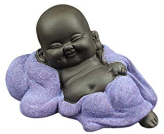 Healifty Kreative Buddha Statuen Keramik Kleine Niedliche Buddha Statue Mönch Figur Kreative Baby Handwerk Puppen Ornamente Geschenk Chinesische Zarte Keramik Kunst Und Handwerk