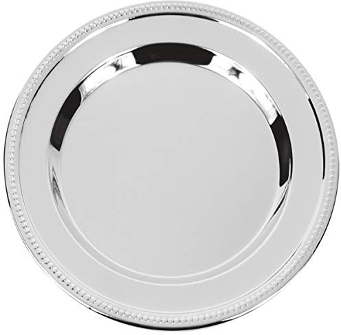 SILBERKANNE Platzteller Perlrand 31 cm Versilbert – Premium Unterteller – Anlaufgeschützt & Glänzend – Edle Tischdeko
