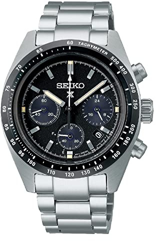 Seiko Prospex Speedtimer Solar Cronografo Sport Quadrante Nero Orologio SSC819P1, Blu, SSC819P1