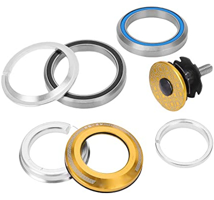 SPYMINNPOO Cuscinetti per Serie Sterzo Bici 42x52mm, Serie Sterzo per Bicicletta per Impieghi Gravosi, Serie Sterzo Forcella Anteriore Bici da Strada Gruppo Ciotola Cuscinetto Bici Impermeabile(Oro)