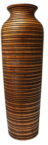 Vase en bois de manguier décoratif pour décoration de 31 cm