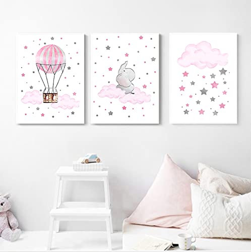 GVOZI Leinwanddruck Kinder Wolke Ballon Baby Kinderzimmer Wandkunst Leinwanddruck Malerei Dekoratives Bild Nordic Kind Mädchen Schlafzimmer Dekoration 40x50cm