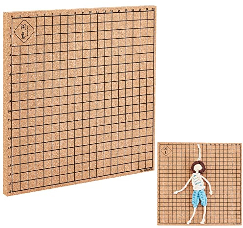 PandaHall Makramee Projektboard 1x20x20cm Quadratisches Handgefertigtes Flechtwerk Hilfsbrett Doppelseitige Gitter Kreise Großes Korkbrett Arbeit Für Armband Haargeflecht Perücken Bräune