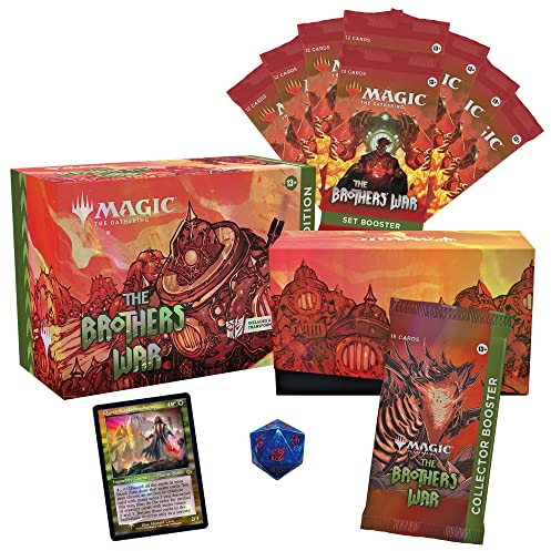 Magic The Gathering The Brothers’ War Gift Bundle, 8 Set Boosters + 1 Collector Booster + Accessories, 13 Jahre+ (Englische Version)
