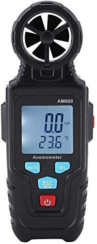 JJJ Digital anemomètre AM600 Thermomètre de mètre de Vitesse de Vitesse de Vent avec écran LCD rétro-éclairé