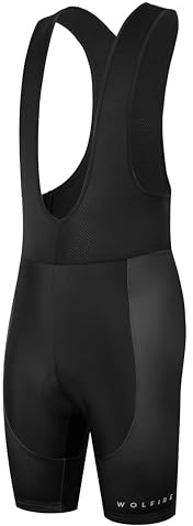 WOLFIRE WF Culotte Ciclismo Hombre Con Badana 20D Gel, Fabricado en Poliéster Para MTB y Carretera, Pantalón Corto