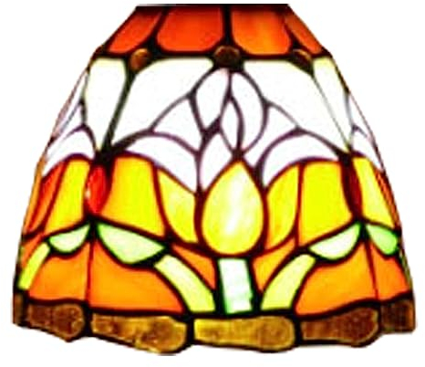 BOTOWI Tiffany Lamp Shade Replacement, Pink Red Stained Glass Tulip Lampshade Only 1-5/8-Inch Fitter Opening for Chandeliers, Wall Lamp, Pendant Light, Table Lamp,6