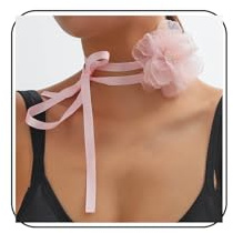 Inateannal Vintage Blume Choker Halskette Rosa Blume Spitze Halskette Große Rose Choker Halskette Goth Rosa Blumes Kragen Halskette Lange Wickeln Wildleder Halskette Schmuck Für Frauen Und Mädchen