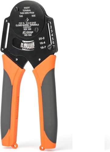 iCrimp IWD-1620 Crimptång för solid trumma 0,5–1,3 mm², presstång för tyska och amfenolkontakter, ILME-kontakter i serie CD, crimptång tyska kontakter för tyska DT-serien