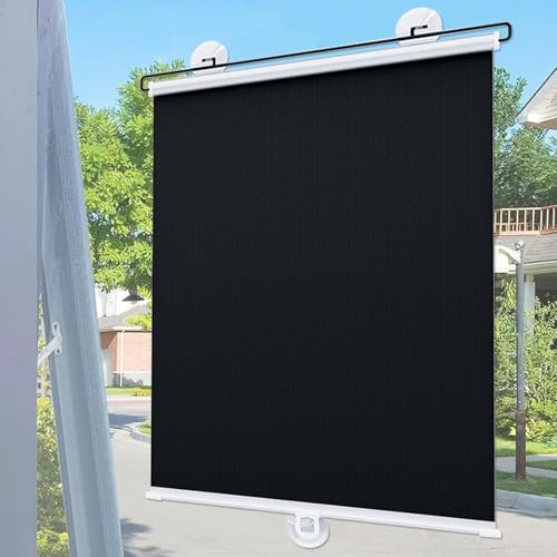 Verdunklungsrollo Mit Saugnäpfen,Sonnenschutzrollos | Für Ohne Bohren Thermorollo für Sichtschutz und Sonnenschutz Verdunkelung Rollos für Fenster Blickdichtes Rollo