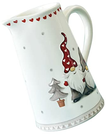 FUNOMOCYA Bollitore Freddo in Ceramica Da Grande Capacità Manico, Brocca Per Succo Natalizia Creativa, Brocca Fredda Per Casa e Feste