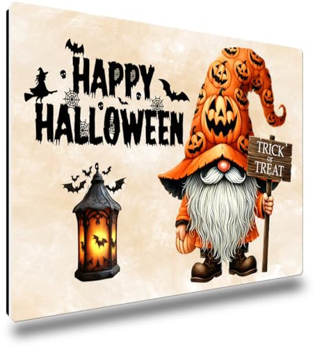 TRIOSK Kühlschrankmagnete Halloween Sprüche Magnet Wichtel Spruch lustig mit Trick or Treat Deko Party Geschenk für Halloweenfans Küche Kühlschrank stark eckig groß 85x55 mm