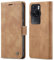 ZKGCG Compatible with Huawei P60/P60 Pro Smartphone Case[Brown] PU Leather Magnetic Flip Slots Wallet Phone Cover Book Folio TPU Bumper with Card Holder Kickstand+HD Temper Glass-2023