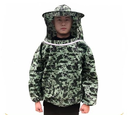 IAFENGE Imkerjacke,Imkerkleidung mit Schleier, Professionelle Bienenschutz Weist Bienen und Insekten für Professionelle Imker und Anfänger Beekeepers (Tarnung)
