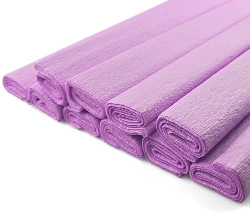 Netuno 10 Rollen Krepppapier Lavendel Pastell 200 x 50 cm crepe paper | Dekoration Basteln Floristenkrepp Bastelkrepp Bastelpapier Gärtnerkrepp Krepp Papier Papierrollen Papierblumen
