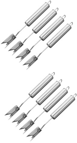 PRETYZOOM 2 Series Cortador De Piña De Acero Inoxidable Herramienta Para Pelar Piñas Cuchillo Para Pelar Piñas Expresar Removedor De Ojos De Piña Fruta De Acero Inoxidable 4 Piezas*2