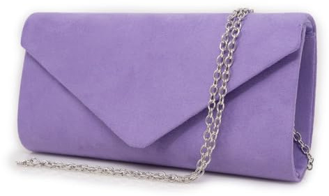 Emila Pochette elegante da cerimonia donna scamosciata borsa a busta piccola tipo camoscio clutch borsetta a mano con tracolla catena sera signora matrimonio comunioni battesimi primavera estate 2026